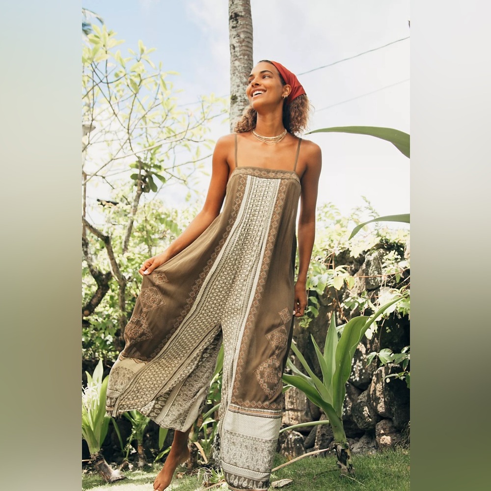 Free people Hazel Mixed Print Jumpsuit